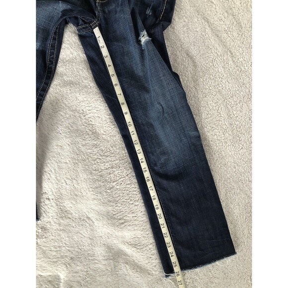 BKE Starlite Jeans Womens 28 Low Rise Cropped Distressed Embellished Pocket Boho - Picture 12 of 13